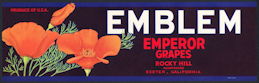 #ZLSG081 - Emblem Grape Crate Label - Poppies