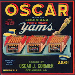 #ZLC427 - Oscar Yams Crate Label - Academy Awar...
