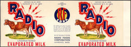 #ZLCA308 - Radio Brand Milk Can Label - Cows - ...