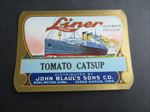 Old Vintage 1930's - LINER - Tomato CATSUP - LABEL - IOWA - Steamship