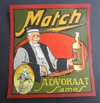 Old Vintage 1920's - MATCH - Advokasat Samos - European Liquor LABEL