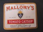 Lot of 10 Old Vintage 1920's - MALLORY'S - Tomato CATSUP - LABELS