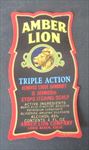 Old Vintage 1930's - AMBER LION - Hair Product LABEL - Long Beach CA.