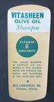 Lot of 10 Old Vintage 1940's VITASHEEN Olive Oil SHAMPOO - LABELS - RECA Labs