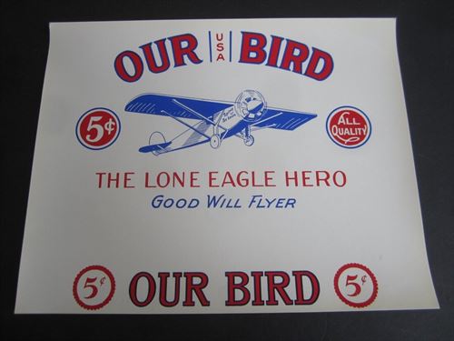Original Old Vintage - OUR BIRD - Lone Eagle Hero - Inner CIGAR LABEL