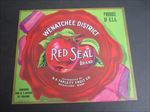 Original Old Vintage - Wenatchee's - RED SEAL - Apple Crate Label - Wash.