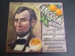 Original Old Vintage - LINCOLN - Sunkist Orange Crate LABEL - Riverside