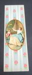 Old Vintage c.1910's - CANDY BOX Decoration CARD - Lady and Girl