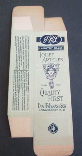 Old Vintage 1920's J.B. Lynas - TOILET ARTICLES - Advertising BOX - Langtry Balm