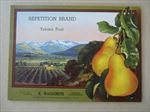  Lot of 50 Old Vintage REPETITION BRAND Pear Crate LABELS - Yakima WA.