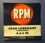 Old Vintage 1950's RPM - Gear Lubricant CAN LABEL - Standard OIL of California