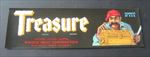 Old Vintage 1940's - TREASURE - Grape Crate LABEL - Fresno CA. - PIRATE