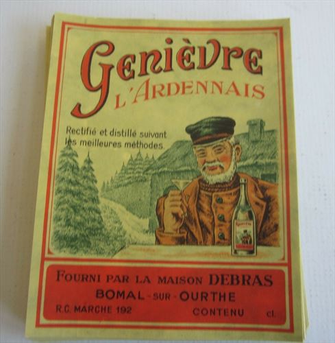  Lot of 100 Old Vintage - Genievre L'Ardennais - European Liquor LABELS