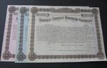 3 Old Vintage 1920's MARKET STREET RAILWAY Co - SCRIP Certificates SAN FRANCISCO