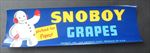Old Vintage - SNOBOY Grapes - Crate LABEL - Los Angeles CA. - SNOWMAN