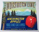 Old Vintage - NORTHERN LINE - APPLE Crate LABEL - Wenatchee WASH.