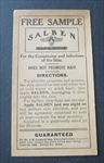 Old Vintage c.1910 - SALBEN - Complexion / Skin Medicine - FREE SAMPLE ENVELOPE