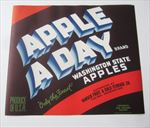 Old Vintage - APPLE A DAY - APPLE Crate LABEL - Yakima WASH.