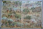 Old c.1900 Antique French Game Board PRINT - LAND OF PLENTY - Candy Land Style 