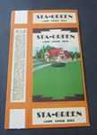 Old Vintage 1930's - STA-GREEN Lawn Grass Seed - Advertising BOX - Dalton N.Y.