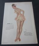 Old Vintage 1948 - VARGA - PINUP - Large Format Calendar Print - MARCH