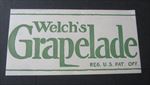 Old Vintage 1920's - Welch's GRAPELADE - Advertising LABEL