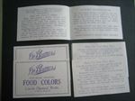 Lot of 5 Old Vintage 1910's - Dr. Blumer's - FOOD COLORS - Advertising Booklets 