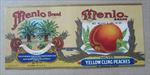 Old Vintage 1910's - MENLO Brand - Peach CAN LABEL - California Packing Corp.