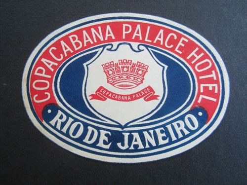 Original Antique COPACABANA Palace Hotel Rio de Janeiro Luggage Label Tag 43 