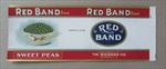 Old Vintage 1920's - RED BAND - Pea CAN LABEL - Bissman Co. - Mansfield OHIO 