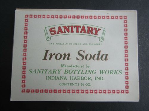  Lot of 50 Old Vintage 1920's - Sanitary IRON SODA LABELS - Indiana 