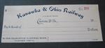 Old 1800's - KANAWHA & OHIO RAILROAD - BANK CHECK - Charleston West Virginia