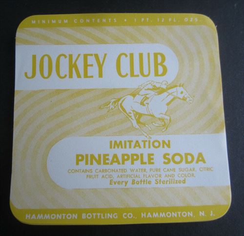  Lot of 50 Old Vintage - JOCKEY CLUB - Pineapple SODA - LABELS - N.J.