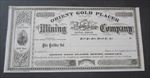 Old 1880's ORIENT GOLD PLACER MINING Co.  Stock Certificate - NORTH SAN JUAN CA.