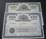 2 Old 1960's - SUNRAY DX OIL Company - Stock Certificates