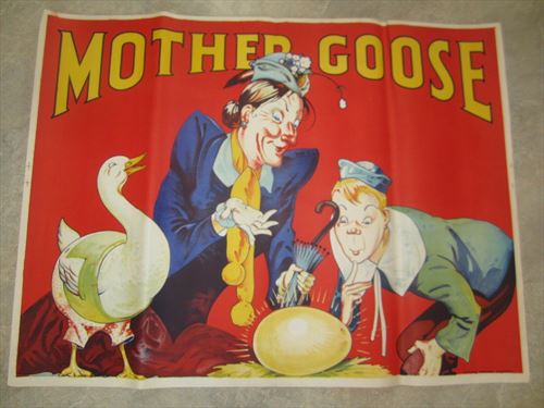 HUGE  Old Vintage 1930's - MOTHER GOOSE - THEATRE Show POSTER 