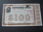 1890 Atchison Topeka SANTA FE Railroad $100 Income Gold BOND Scrip Certificate