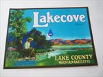 Old Vintage 1950's - LAKECOVE PEAR - LABEL - Finley CA. - FISHING POLE