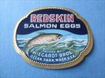 Old Vintage 1920's - REDSKIN - Salmon EGGS - LABEL - Ocean Park WASH.