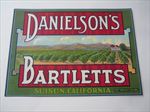 Old Vintage 1930's - DANIELSON'S BARTLETTS - PEAR - LABEL - Suison CA.