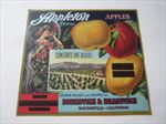 Old Vintage 1920's - APPLETON - Apple Crate Label - Art Nouveau - Watsonville CA