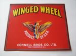 Old Vintage 1940's - WINGED WHEEL - Produce LABEL - San Francisco CA.