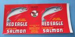 Old Vintage 1960's - RED EAGLE SALMON - CAN LABEL - Alaska Pink