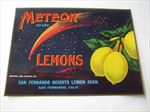 Old Vintage 1930's - METEOR - Lemon LABEL - San Fernando CA.