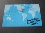 Old Vintage PAN AM Airline - Say Hello Brand New World POSTCARD - Route Map