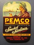  Lot of 100 Old Vintage PEMCO  Sea Captain - SARDINES - LABELS - MAINE