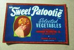  Lot of 25 Old Vintage SWEET PATOOTIE Vegetable LABELS - Los Angeles CA