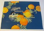  Old 1920's Vintage - Kaap's MARIGOLD Candy Box LABEL - Flowers 