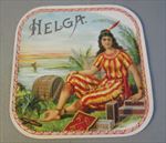  Old Antique - HELGA - Outer CIGAR Box LABEL - Indian Maiden