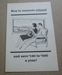 Old Vintage 1961 S.P. RAILROAD - How to Commute Relaxed BROCHURE - Peninsula